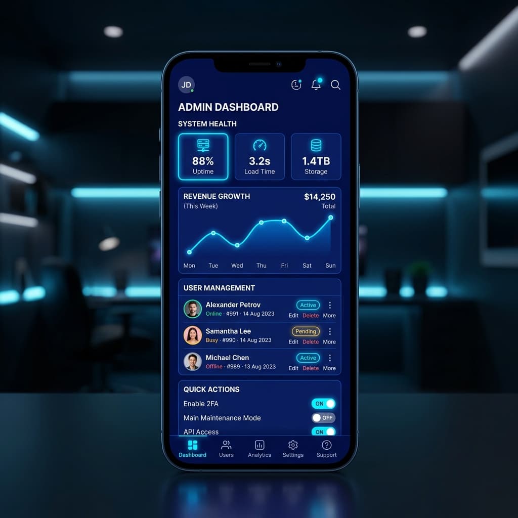 Admin Panel dashboard