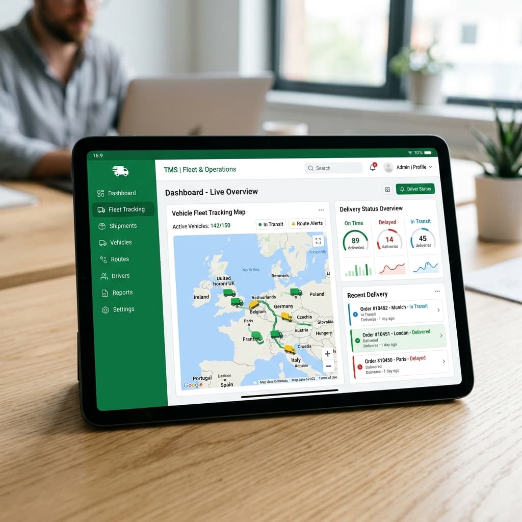 Transportation Management System Dashboard Mockup