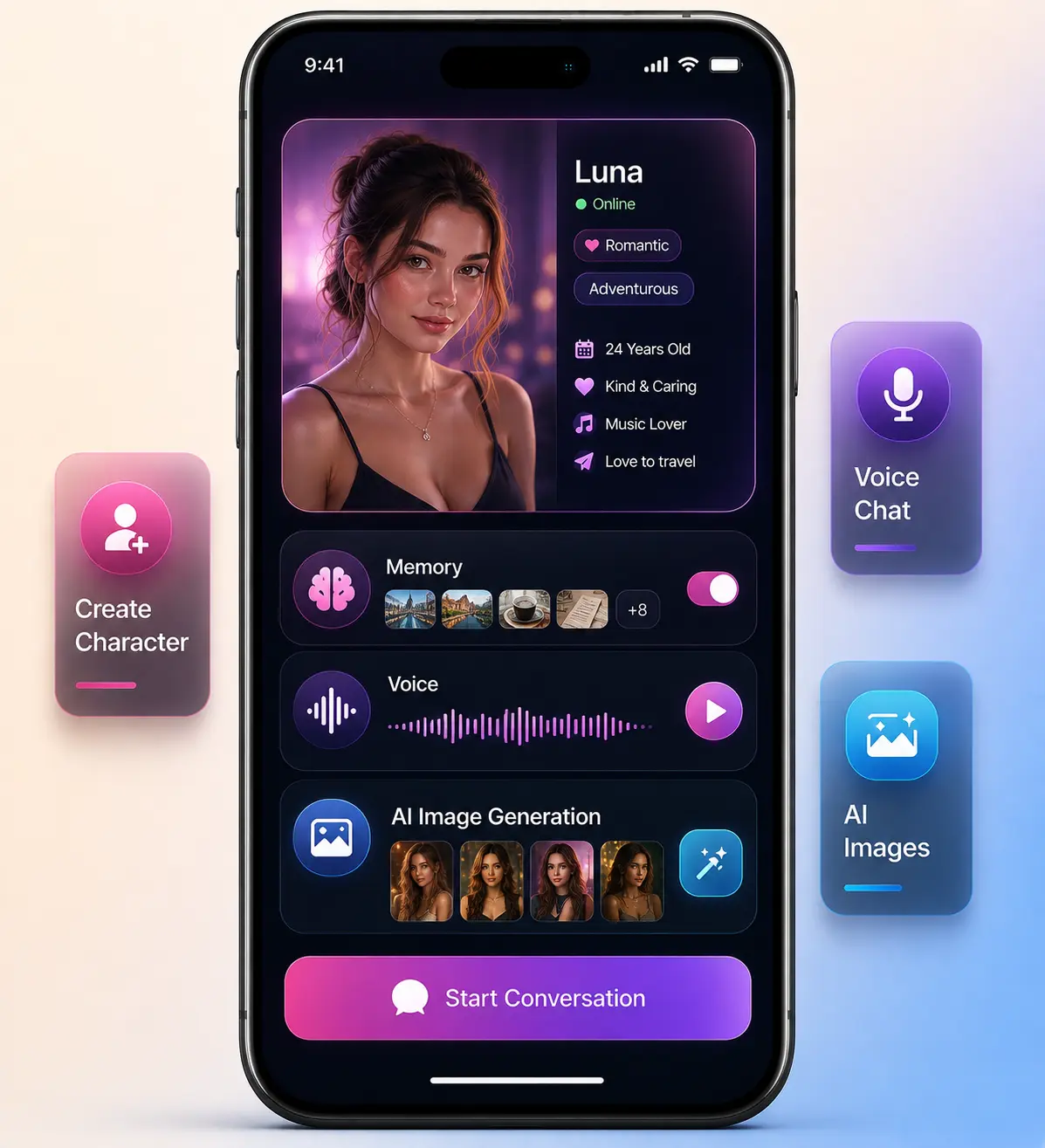 DreamGF clone user dashboard