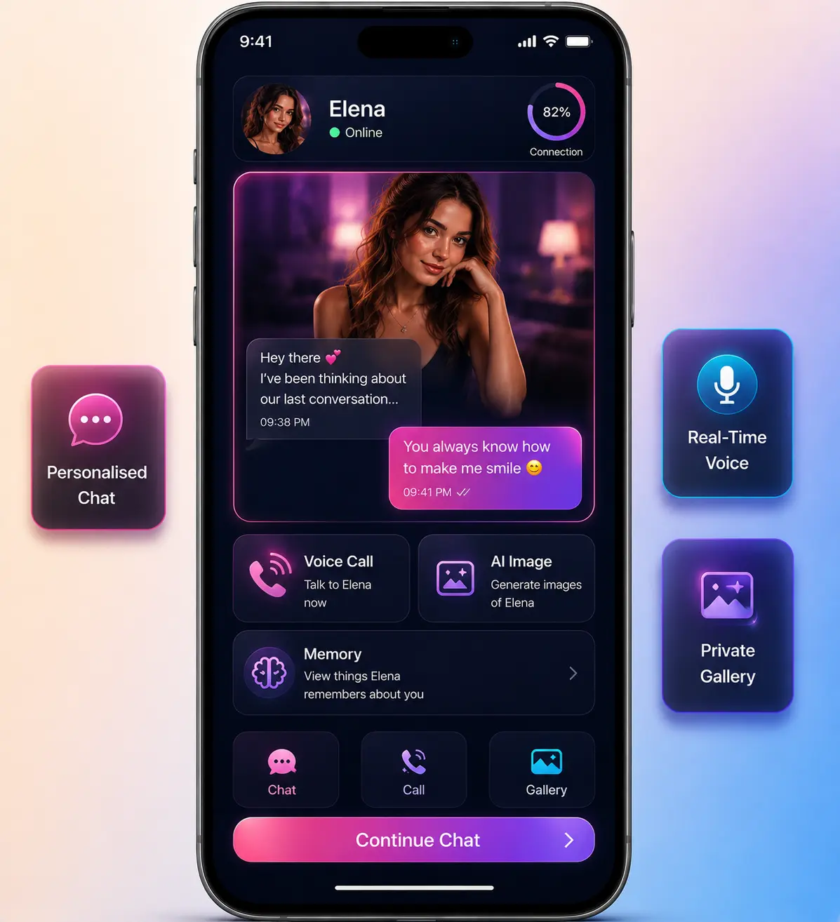 DreamGF Clone App Personality Builder Interface