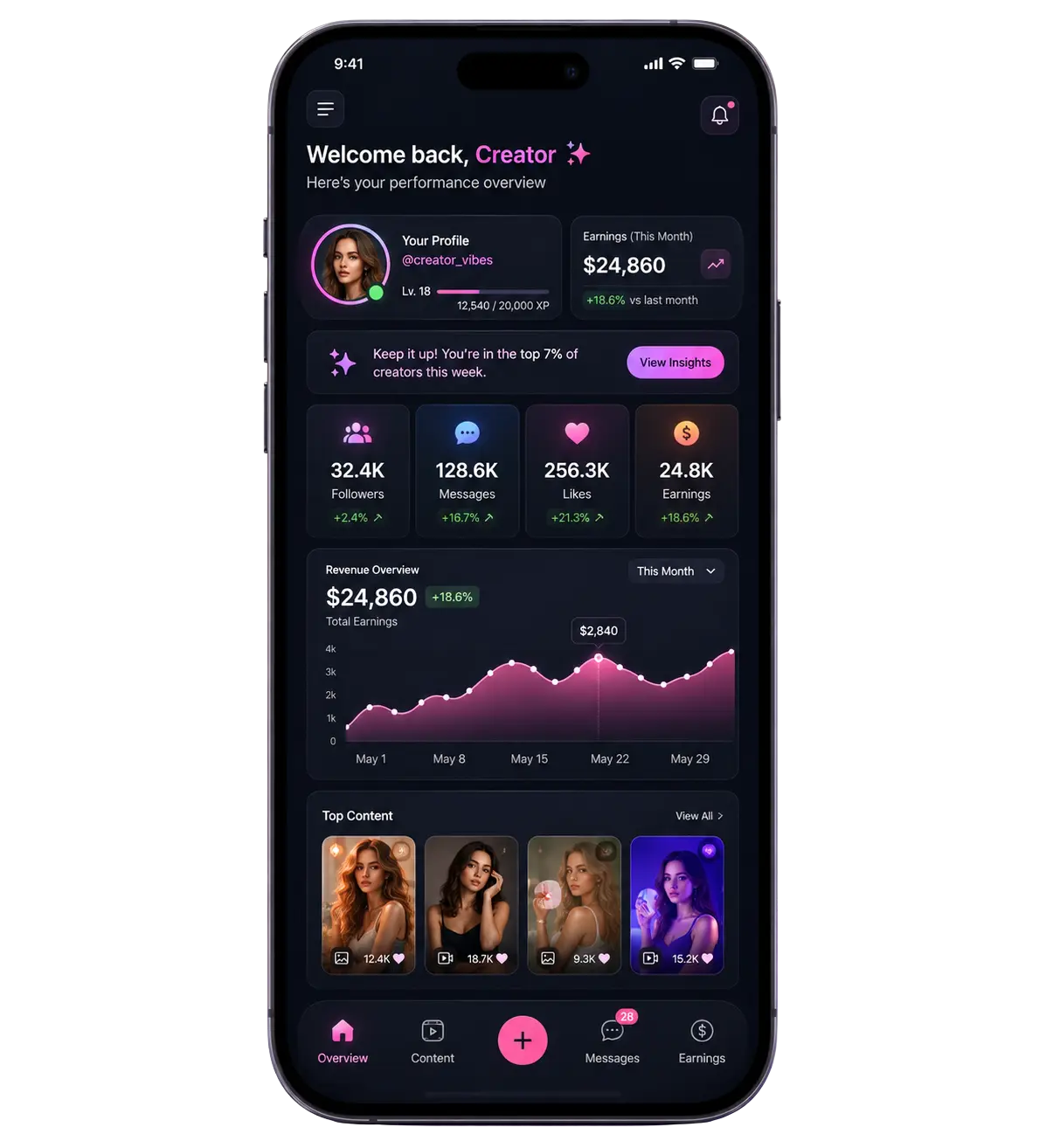 Startup App Interface