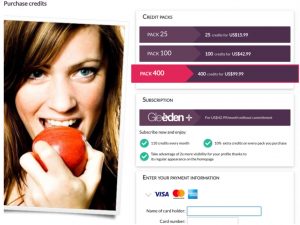 Gleeden’s Credit Packs & Subscription Plan