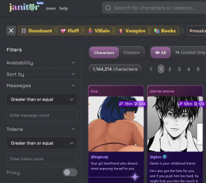 Janitor AI Filter Options for Finding AI Characters