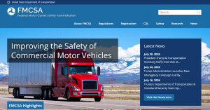 FMCSA Homepage for Motor Carrier Safety Regulations