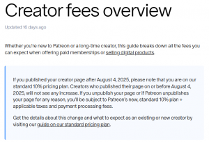 Overview of Patreon Creator Fees