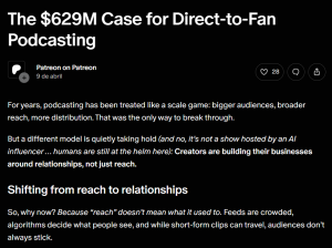 Podcasters Earned over $629M on Patreon in 2025