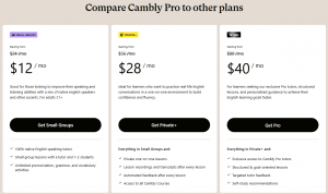 Subscription Plans of Cambly