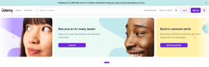 Udemy Homepage Layout and Course Discovery Interface